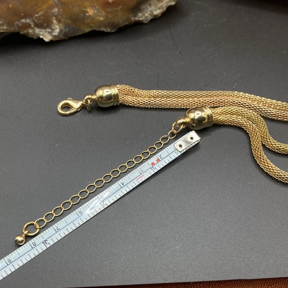 Gold tone chain mail beaded choker/collar necklace - Picture 5 of 5